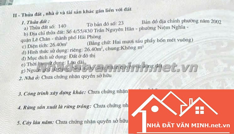 nhà Quận Lê Chân Hải Phòng giá 1 tỷ
